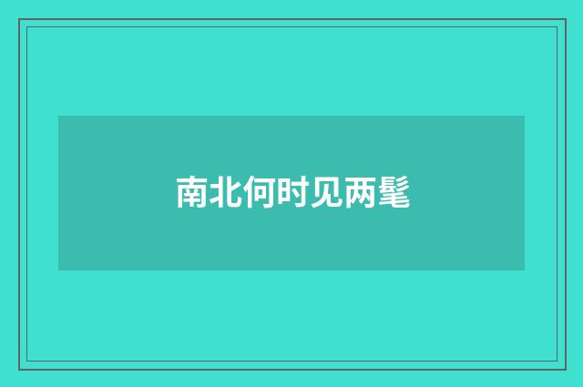 南北何时见两髦