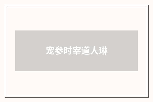 宠参时宰道人琳