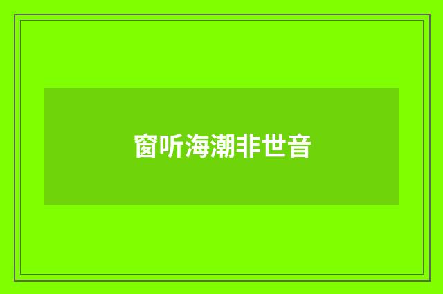 窗听海潮非世音
