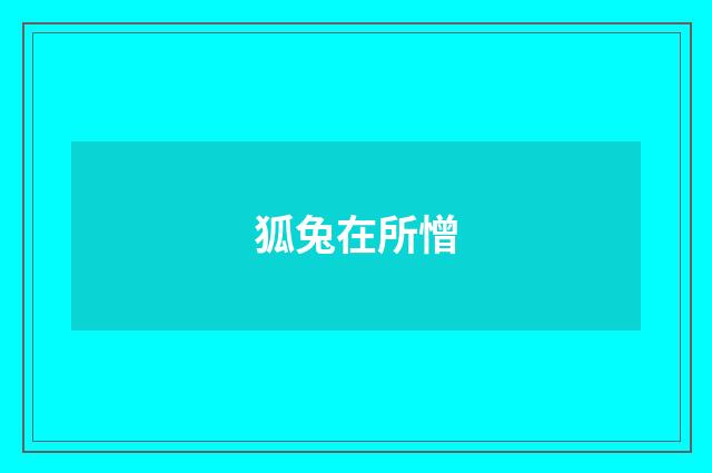 狐兔在所憎