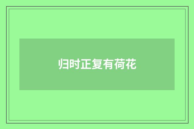 归时正复有荷花