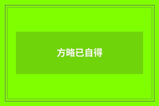 方略已自得