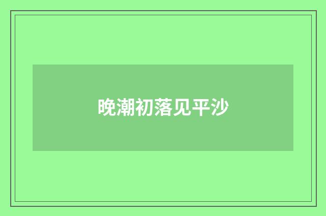 晚潮初落见平沙