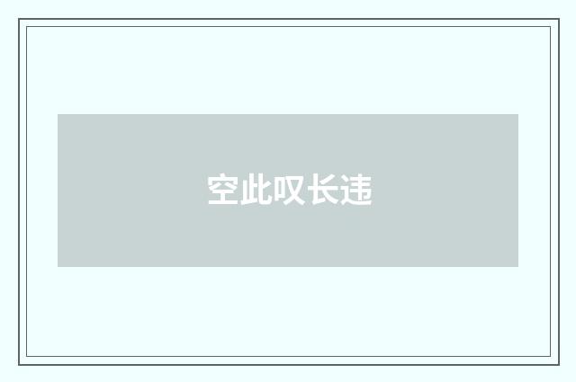 空此叹长违
