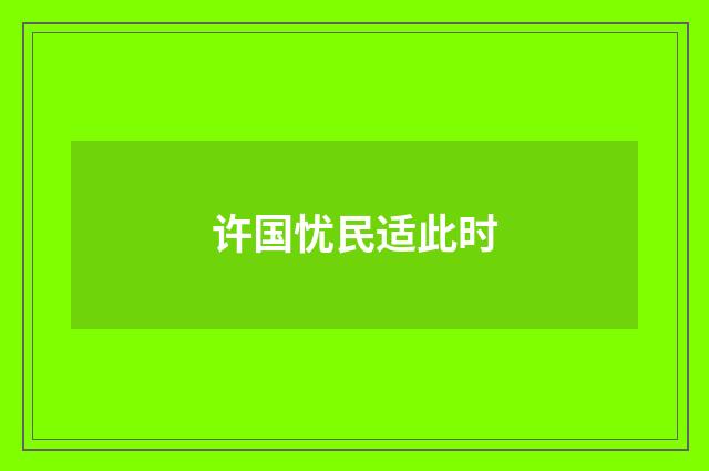许国忧民适此时