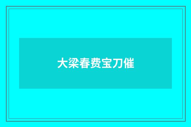 大梁春费宝刀催