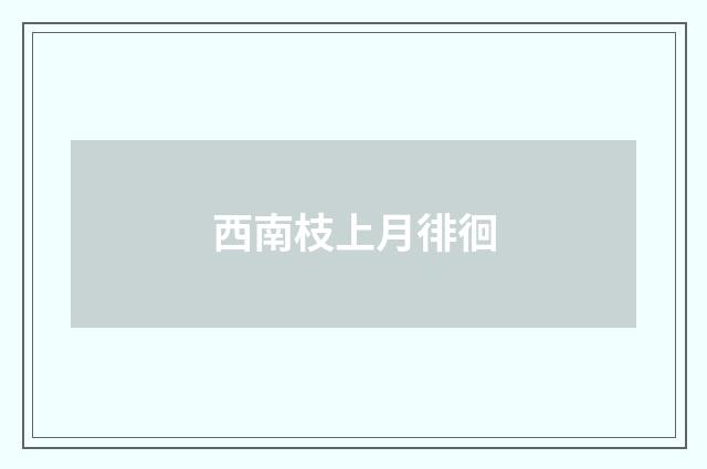 西南枝上月徘徊
