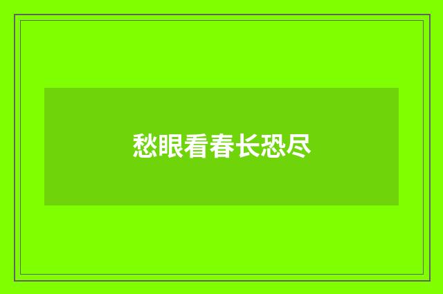 愁眼看春长恐尽