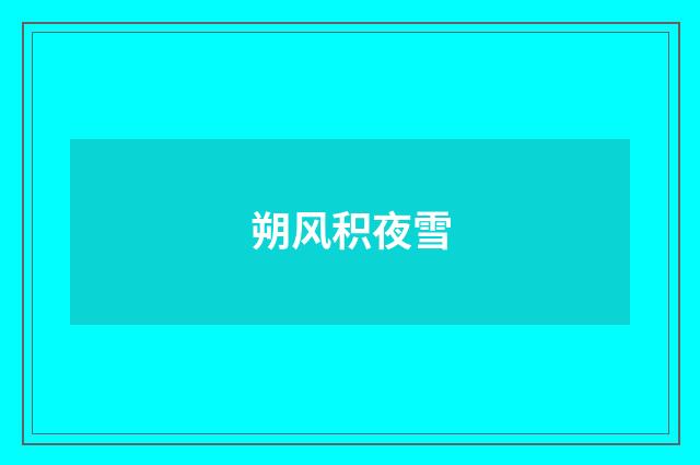 朔风积夜雪