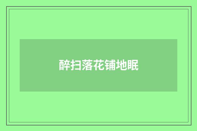 醉扫落花铺地眠