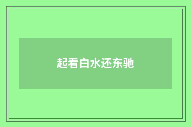 起看白水还东驰