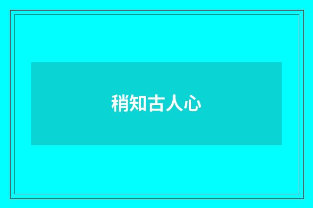 稍知古人心