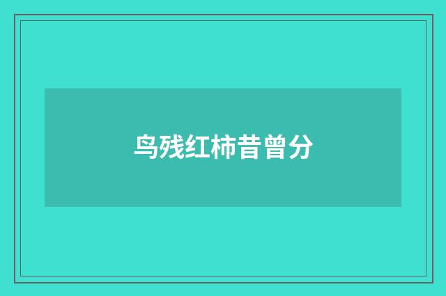 鸟残红柿昔曾分