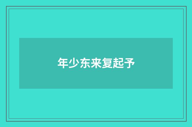 年少东来复起予