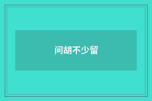 问胡不少留