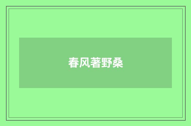 春风著野桑