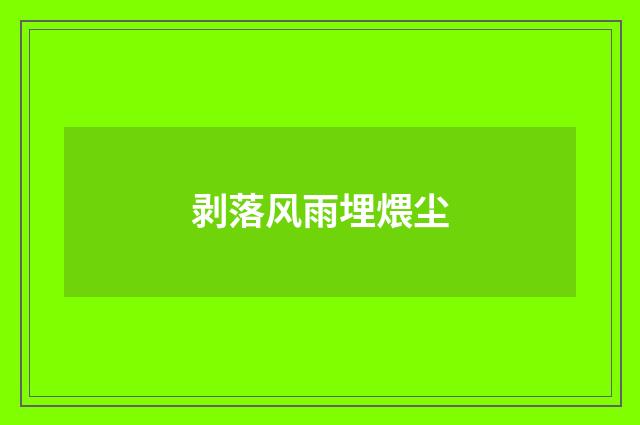 剥落风雨埋煨尘