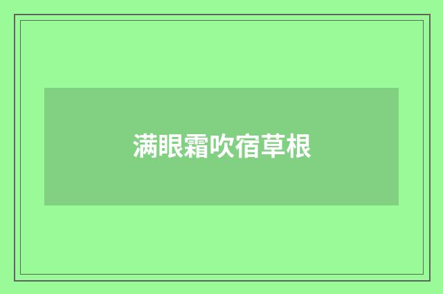 满眼霜吹宿草根