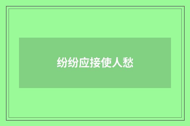 纷纷应接使人愁