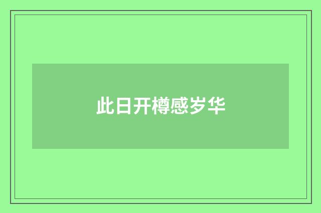 此日开樽感岁华