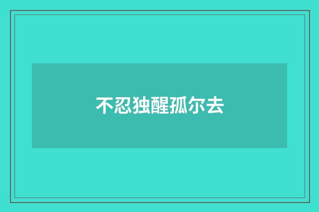 不忍独醒孤尔去