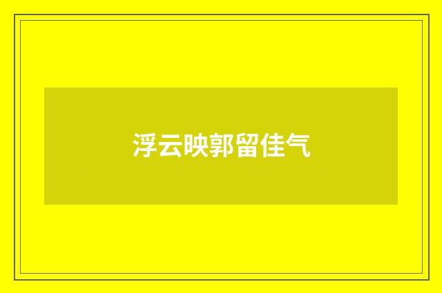 浮云映郭留佳气