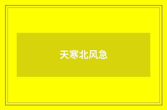 天寒北风急
