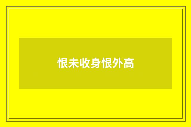 恨未收身恨外高