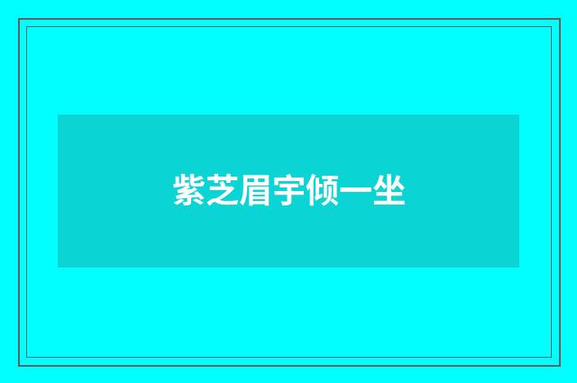 紫芝眉宇倾一坐