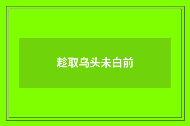 趁取乌头未白前