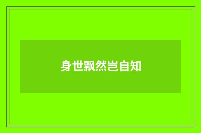 身世飘然岂自知