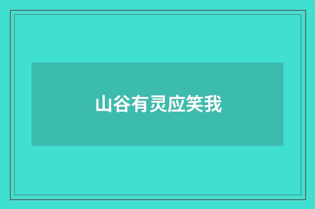 山谷有灵应笑我