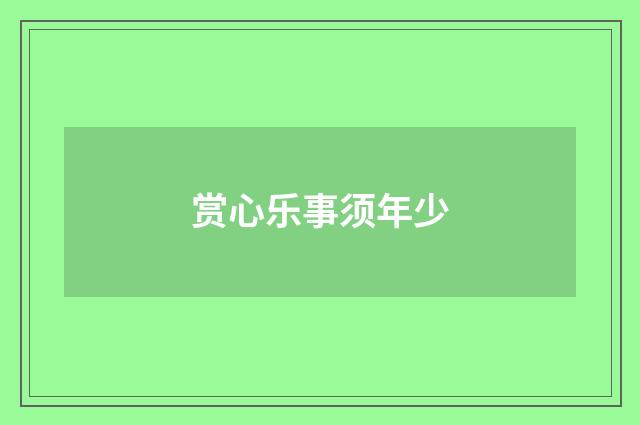 赏心乐事须年少