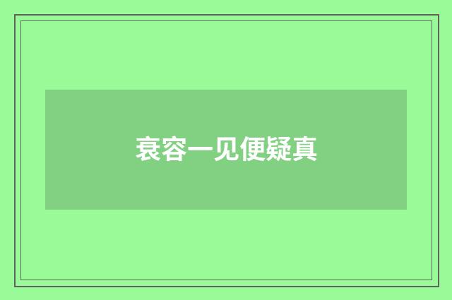 衰容一见便疑真