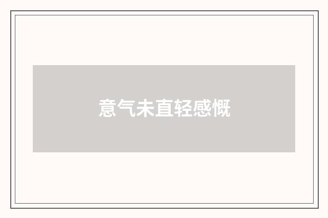 意气未直轻感慨