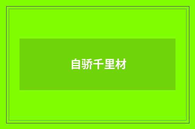 自骄千里材