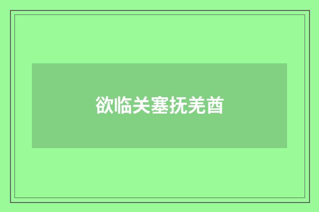 欲临关塞抚羌酋