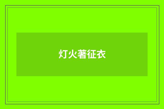 灯火著征衣