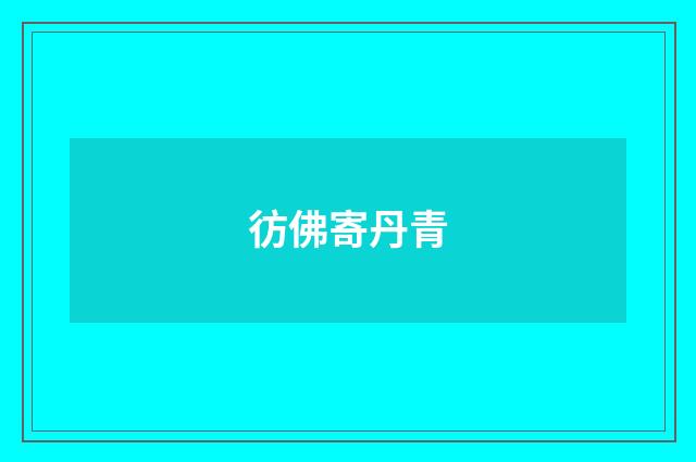 彷佛寄丹青