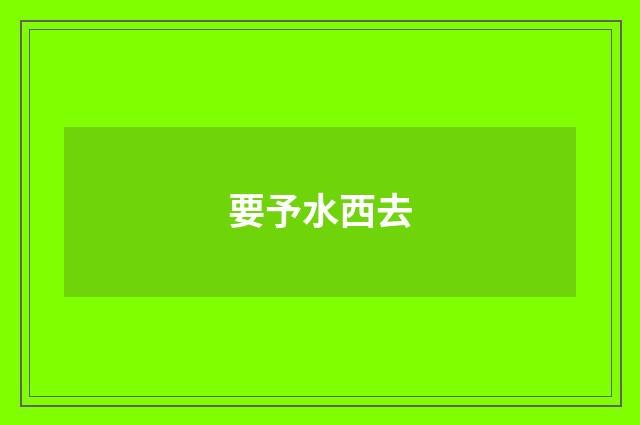 要予水西去