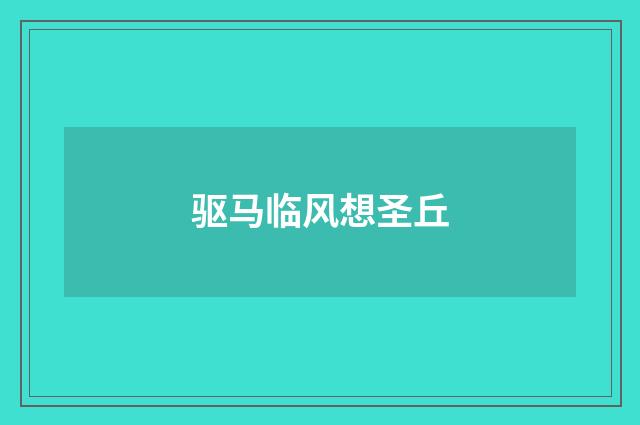 驱马临风想圣丘