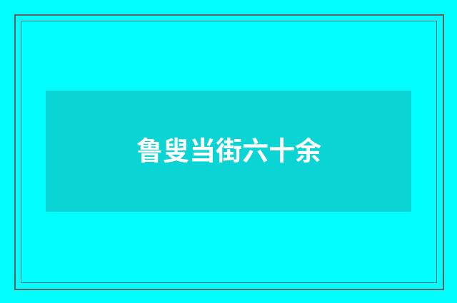 鲁叟当街六十余