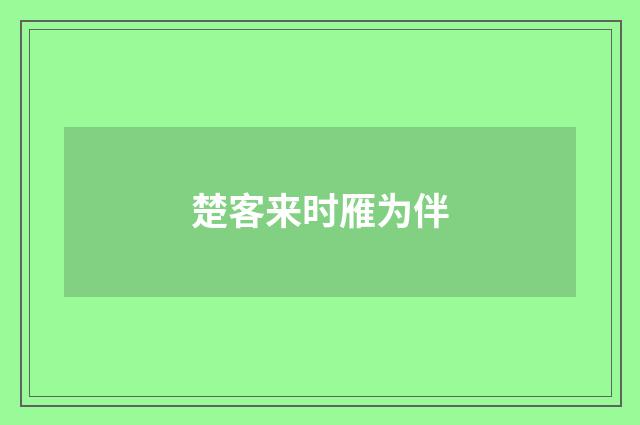 楚客来时雁为伴
