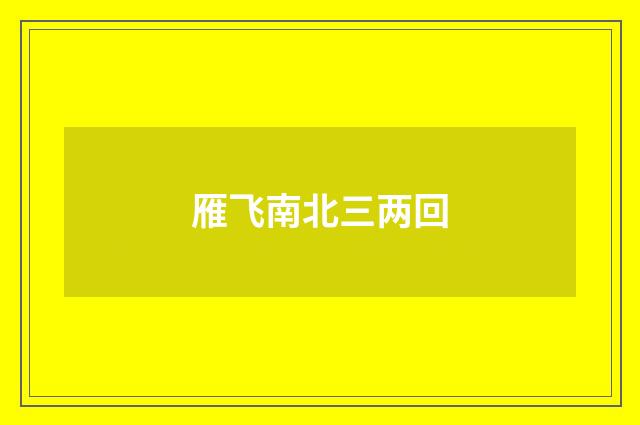 雁飞南北三两回