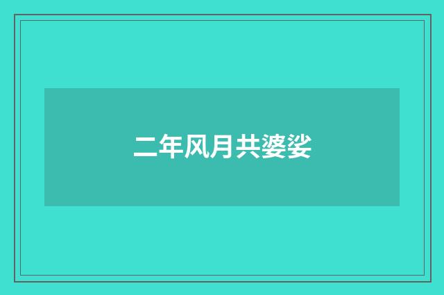 二年风月共婆娑