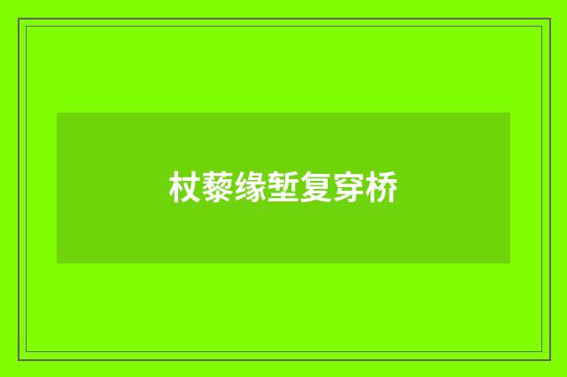 杖藜缘堑复穿桥