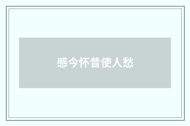 感今怀昔使人愁