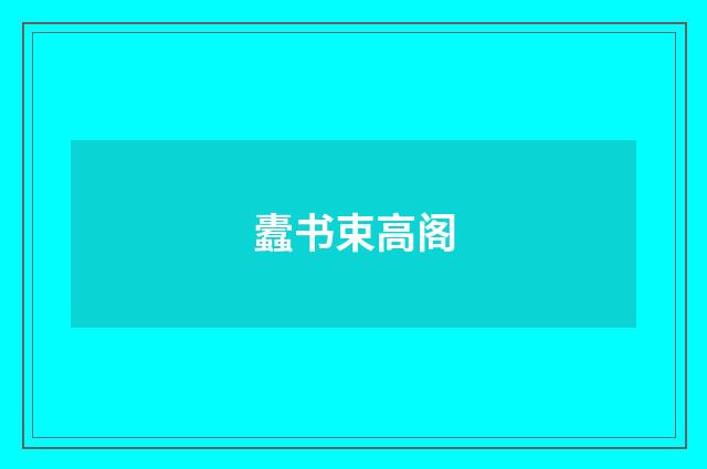 蠹书束高阁