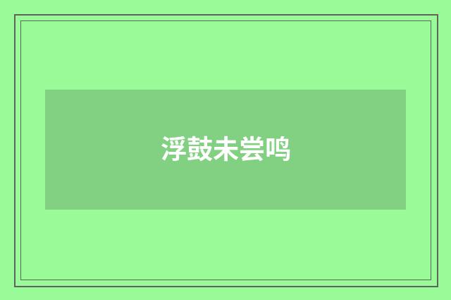 浮鼓未尝鸣