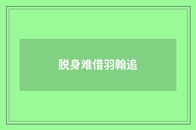 脱身难借羽翰追